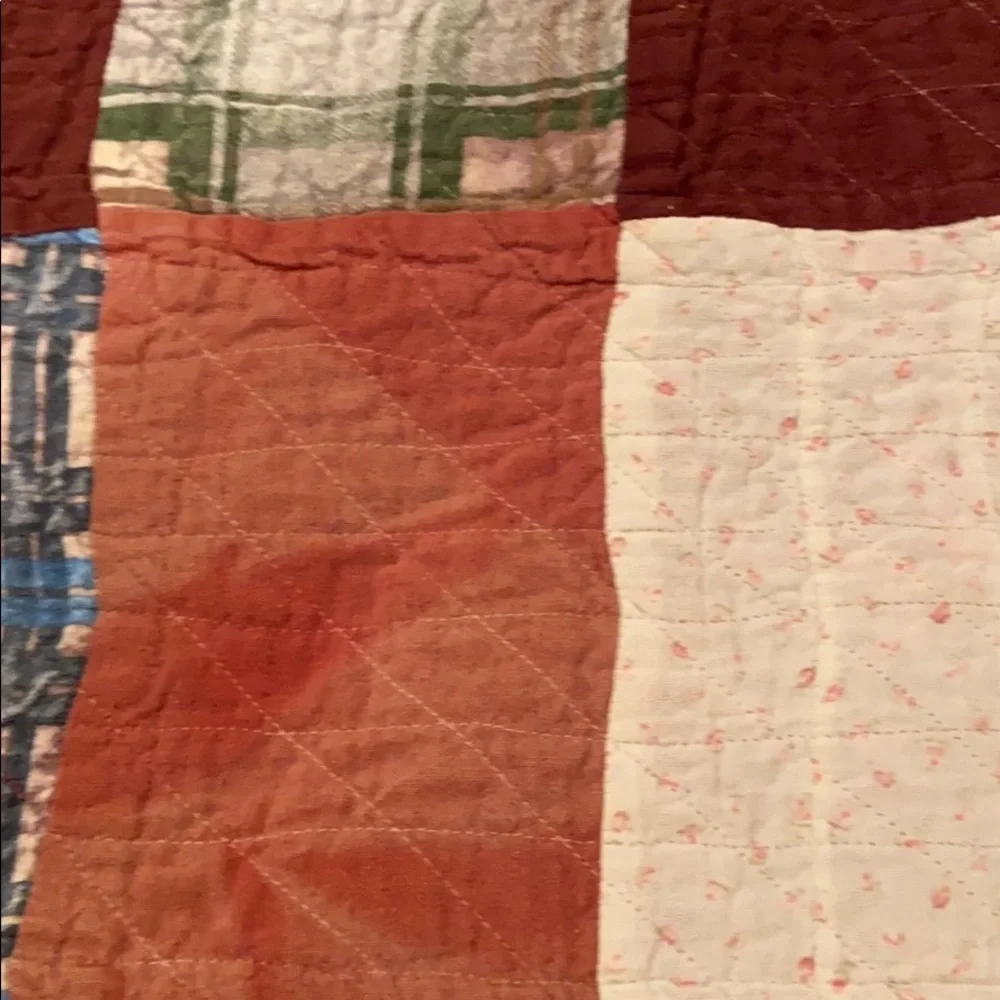 Vintage Handmade Pieced Quilt Reversible